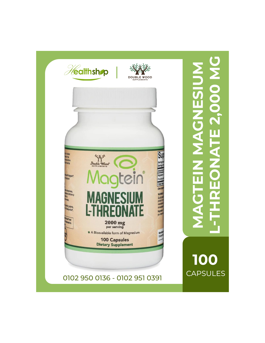 Magtein Magnesium L Threonate 2 000 Mg 100 Capsules