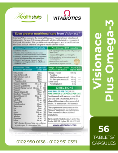 Visionace Plus Omega-3 - 56 Tablets