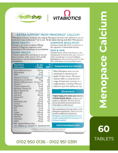 Menopace Calcium - 60 Tablets