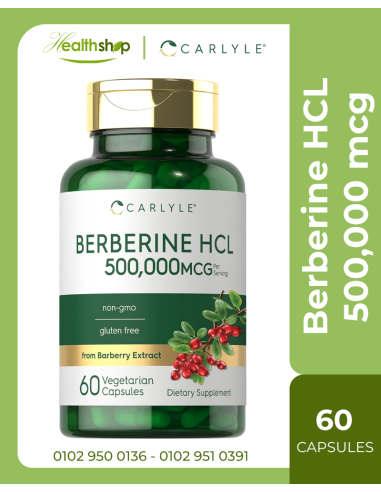 Berberine HCL 500,000 mcg - 60 Capsules