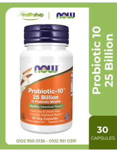 بروبيوتيك 10™ 25 مليار - 30 كبسولة نباتية