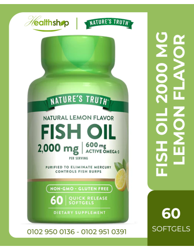 FISH OIL OMEGA 3 2000 MG | LEMON FLAVOR - 60 Softgels