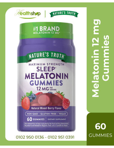 MELATONIN 12 MG  MAX STRENGTH - 60 Vegan Gummies