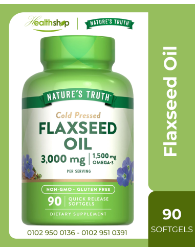 Flaxseed Oil 3000mg ( Cold Pressed ) - 90 Softgels