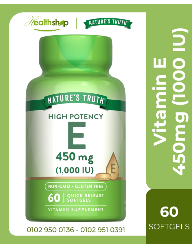 Vitamin E 450mg (1000 IU) -  60 Softgels