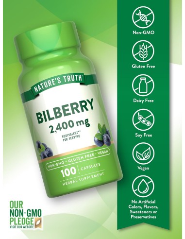 Bilberry Extract 2400mg - 100 Capsules