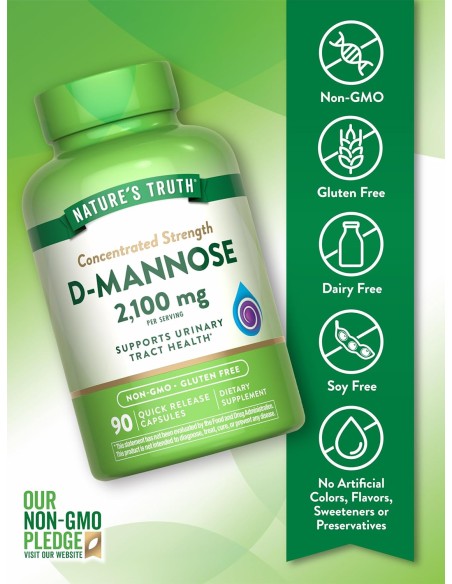 D-Mannose - Urinary Tract Health 2100 mg - 90 Capsules