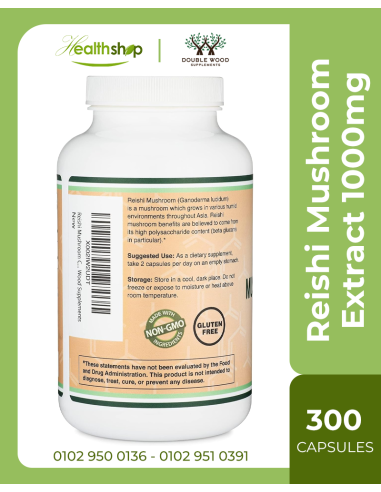 Reishi Mushroom Extract 1000mg - 300 Capsules