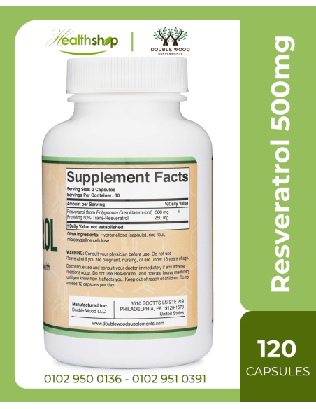 Resveratrol 500mg - 120 Capsules
