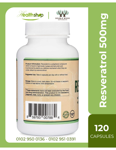 Resveratrol 500mg - 120 Capsules