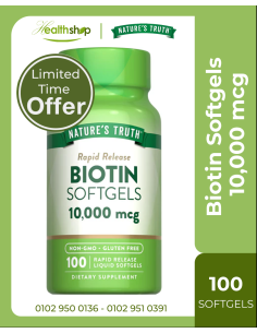 Biotin Softgels 10,000 mcg - 100 Liquid Softgels