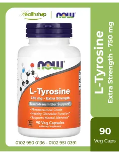 L-Tyrosine Extra Strength 750 mg - 90 Veg Capsules