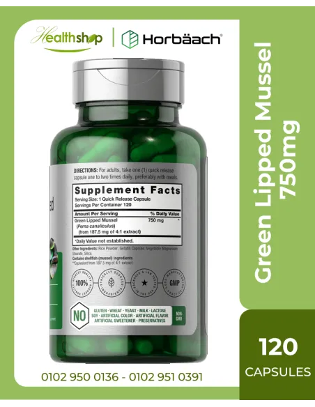 Green Lipped Mussel 750mg - 120 Capsules