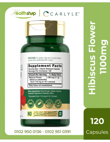 Hibiscus Flower Extract 1100mg - 120 Capsules