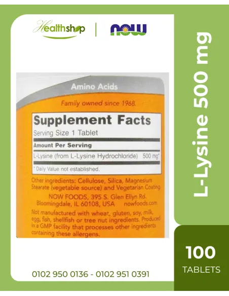 L-Lysine 500 mg 100 Tablets