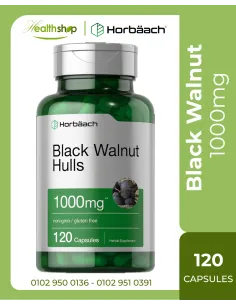 قشور الجوز الأسود ١٠٠٠ ملغ - ١٢٠ كبسولة