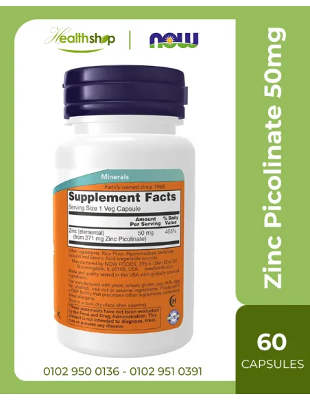 Zinc Picolinate 50mg - 60 Veg Capsules
