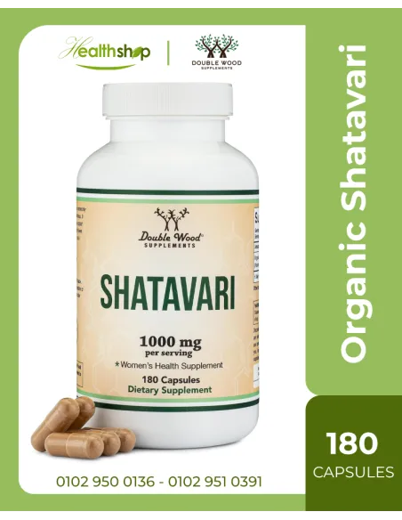 Organic Shatavari for PMS, Menopause Support and Women's Health 1000 mg - 180 Capsules