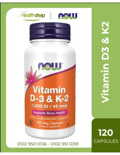 Vitamin D3 & K2 - 120 Veg Capsules