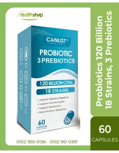 بروبيوتيك 120 مليار وحدة تشكيل مستعمرة 18 سلالة، 3...