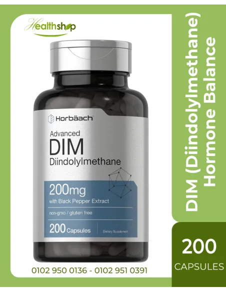 DIM (Diindolylmethane) - Hormone Balance for Women and Men 200mg - 200 Capsules