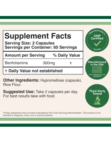 Benfotiamine 300mg - 120 Capsules