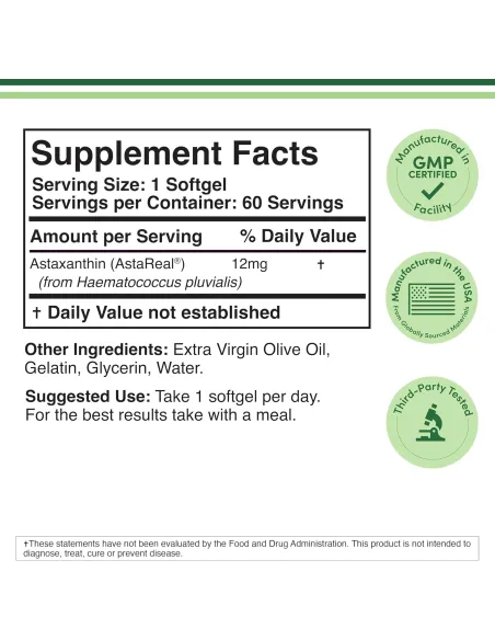 Astaxanthin 12mg - 60 Softgels