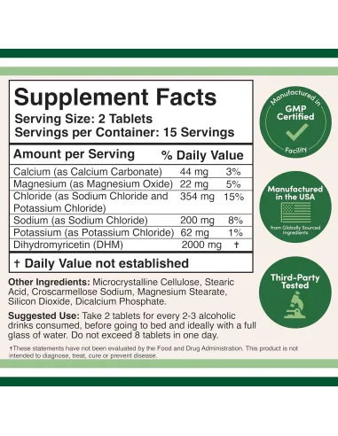 DHM1000 - Dihydromyricetin 1000mg - 30 Tablets
