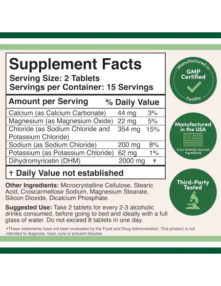 DHM1000 - Dihydromyricetin 1000mg - 30 Tablets