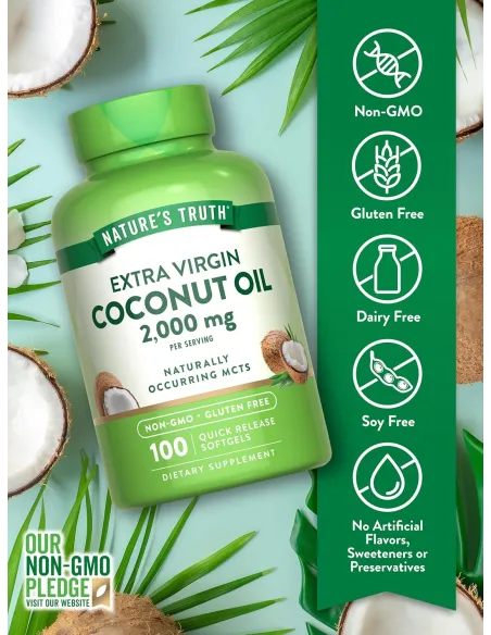 Extra Virgin Coconut Oil 2000 mg - 100 Softgels