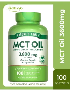 زيت MCT 3600 ملغ - 100 كبسولة هلامية