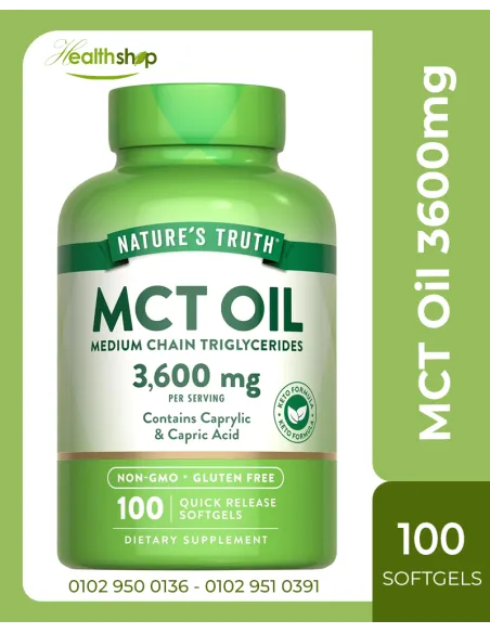 زيت MCT 3600 ملغ - 100 كبسولة هلامية