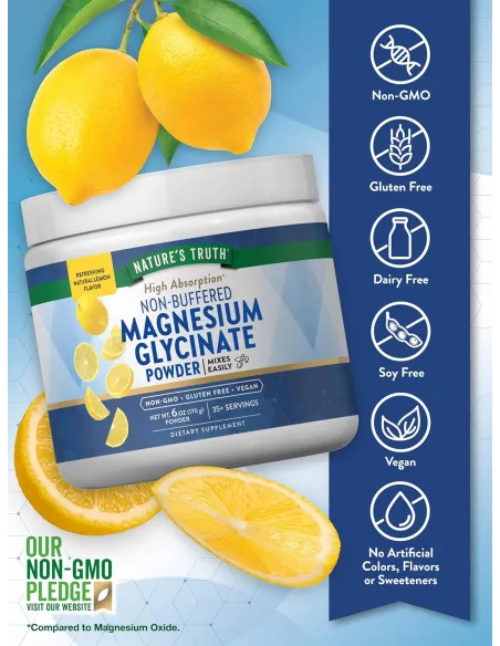 Magnesium Glycinate Powder Lemon Flavor - 170 G