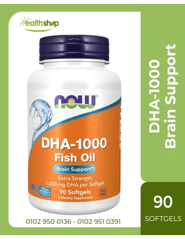 DHA-1000 لدعم الدماغ بقوة إضافية - 90 كبسولة...