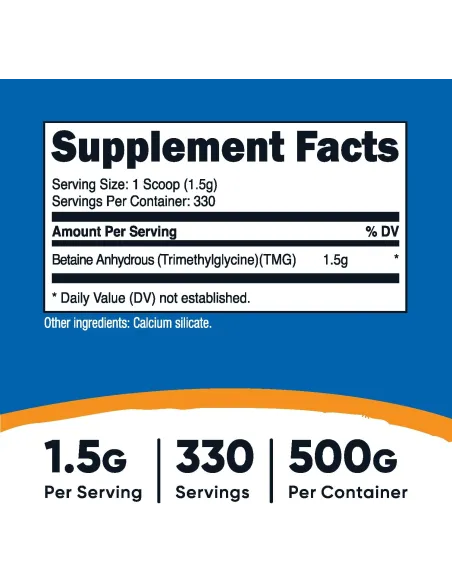 Betaine Anhydrous Trimethylglycine (TMG) Powder - 500 g