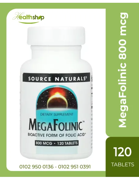 ميجافولينيك - الشكل النشط لحمض الفوليك، 800 ميكروغرام - 120 قرص