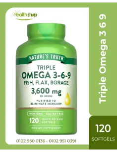 تريبل أوميجا, أوميجا 3 6 9 - 3600 ملغ - 120 كبسولة هلامية