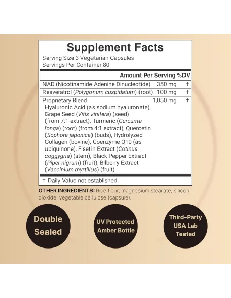 NAD+ Complex 1500mg,11 IN 1 - 240 Veggie Capsules