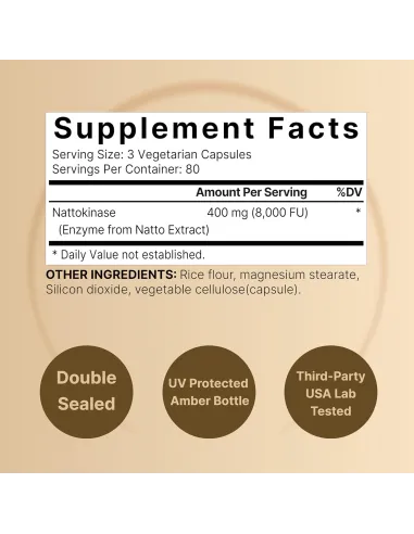 Nattokinase 8000 FU Per Serving - 240 Veggie...
