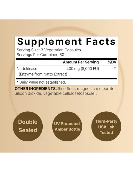Nattokinase 8000 FU Per Serving - 240 Veggie Capsules