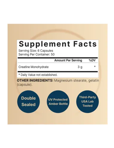 Creatine Monohydrate 3000mg - 300 Capsules