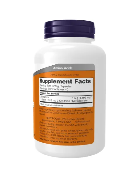L-Ornithine 500 mg, 120 Veg Capsules
