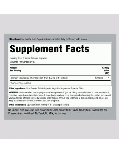 Rosemary Leaves 1200mg - 180 Capsules