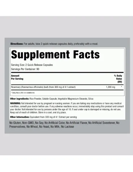 Rosemary Leaves 1200mg - 180 Capsules