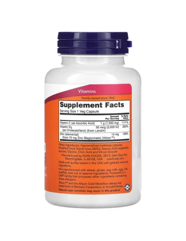 C-1000 Zinc & D-3 ,100 Veg Capsules