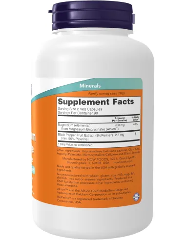 Magnesium Glycinate with BioPerine® - 180 Veg...