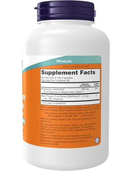 Magnesium Glycinate with BioPerine® - 180 Veg Capsules