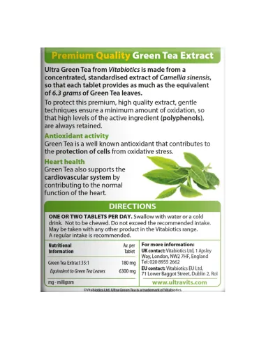 Ultra Green Tea 180mg - 30 Tablets