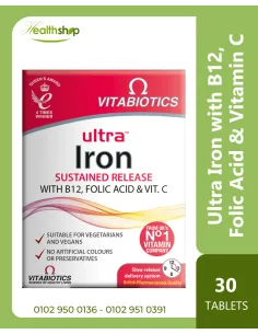 Ultra Iron with B12, Folic Acid & Vitamin C - 30 Tablets