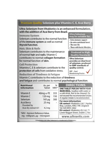Ultra Selenium with Vitamins C,E & Acai Berry -...